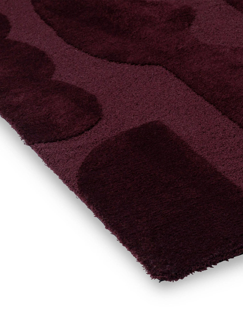 Modern Burgundy Textured Geometric Area Rug