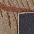 Modern Abstract Botanical Area Rug – Beige & Terracotta