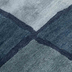 Abstract Geometric Blue & Grey Area Rug