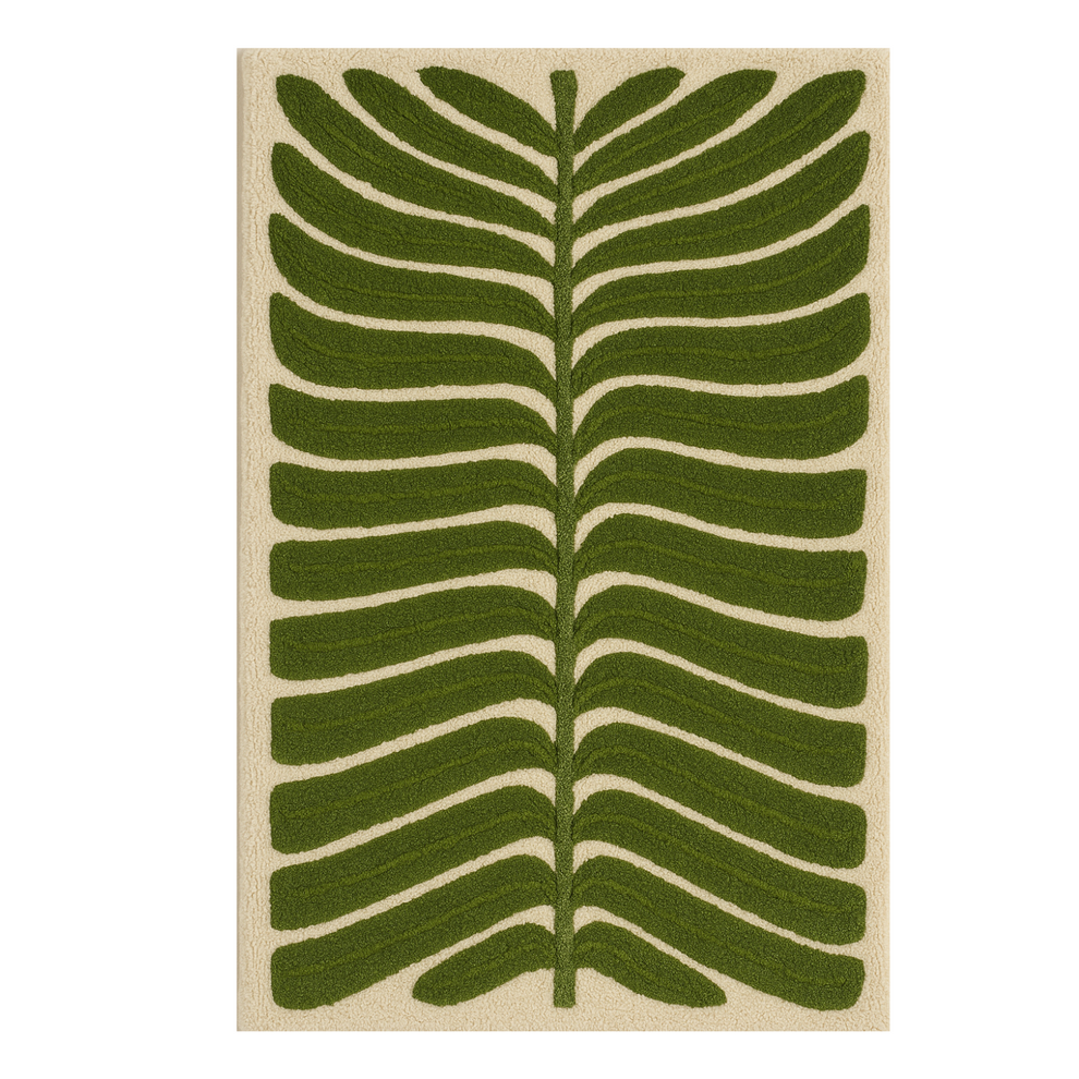 Abstract Leaf Wool Rug