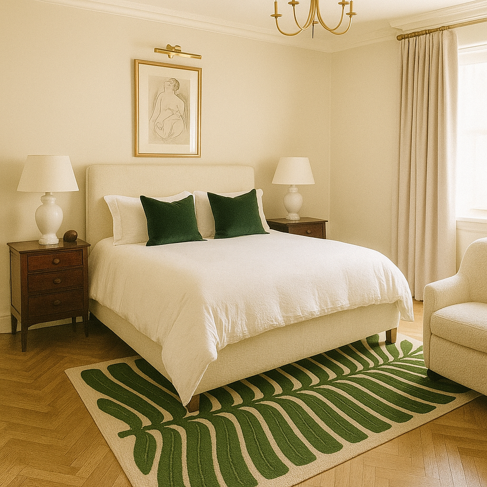 Abstract Leaf Wool Rug