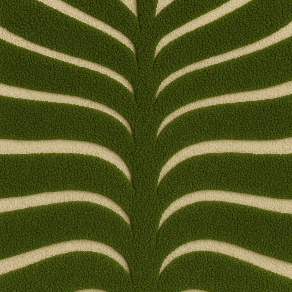 Abstract Leaf Wool Rug