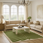 Abstract Leaf Wool Rug