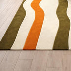 Modern Abstract Wavy Multicolor Area Rug