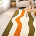 Modern Abstract Wavy Multicolor Area Rug