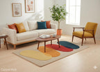 Multicolor Abstract Geometric Oval Area Rug