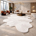 White and Black Wavy Contour Rug