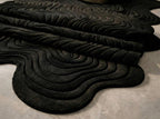 White and Black Wavy Contour Rug
