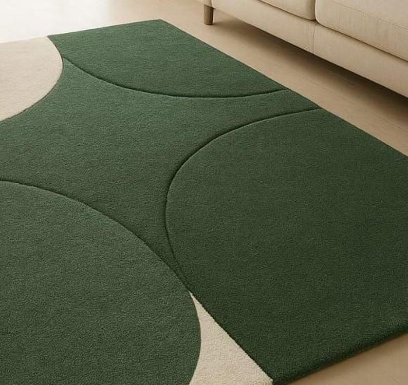 Emerald Curve Abstract Rug