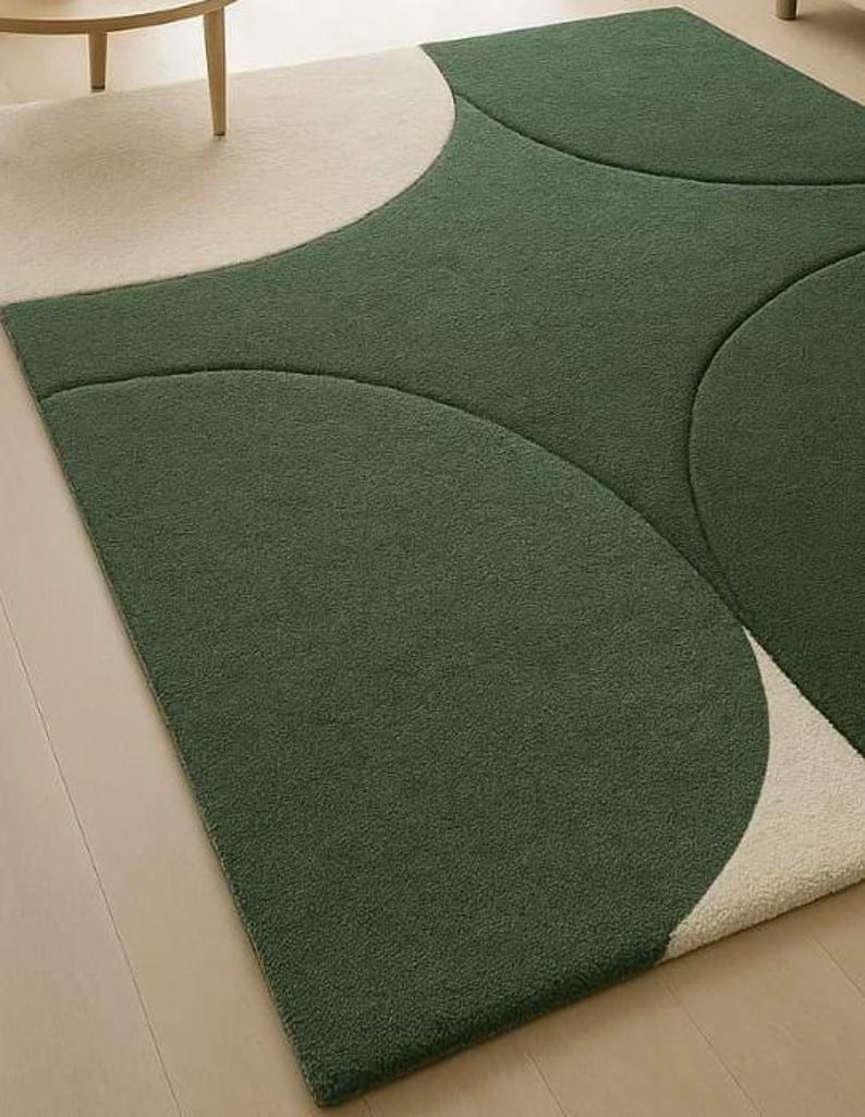 Emerald Curve Abstract Rug