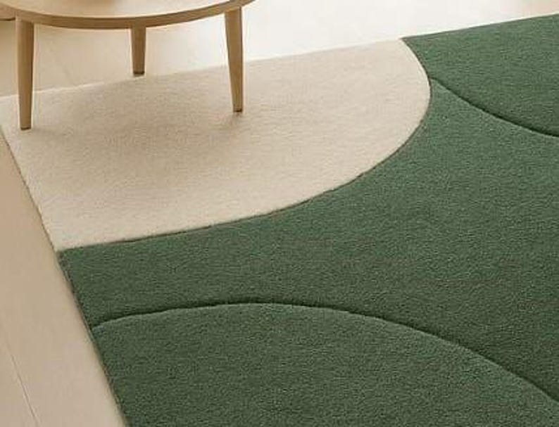 Emerald Curve Abstract Rug