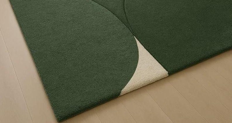 Emerald Curve Abstract Rug
