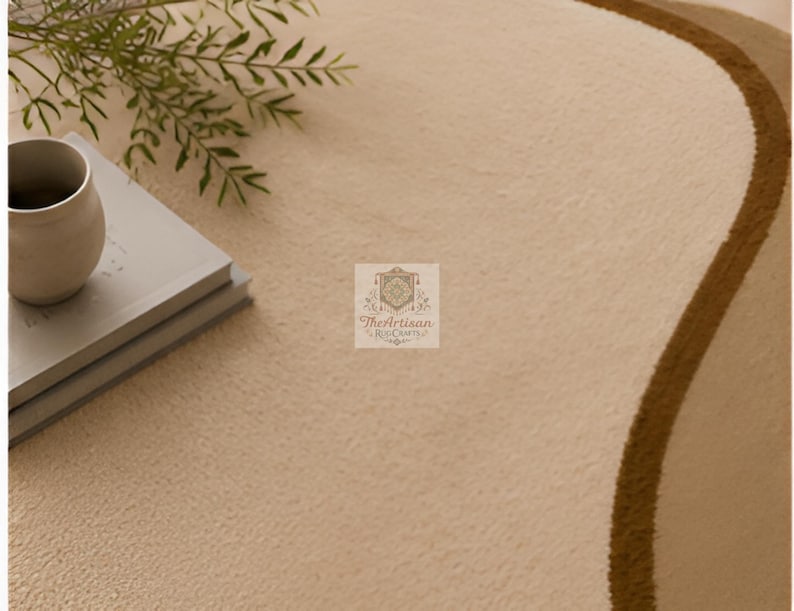 Beige & Terracotta Organic Abstract Rug
