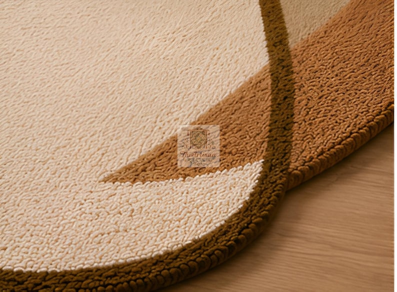 Beige & Terracotta Organic Abstract Rug