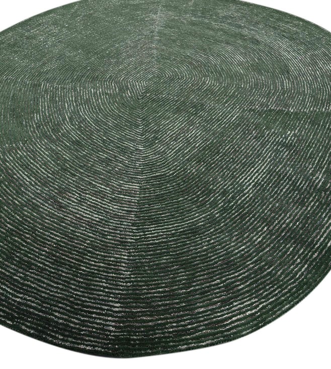 Deep Forest Green Organic Abstract Rug