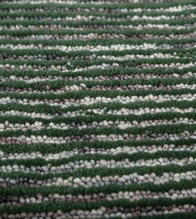 Deep Forest Green Organic Abstract Rug