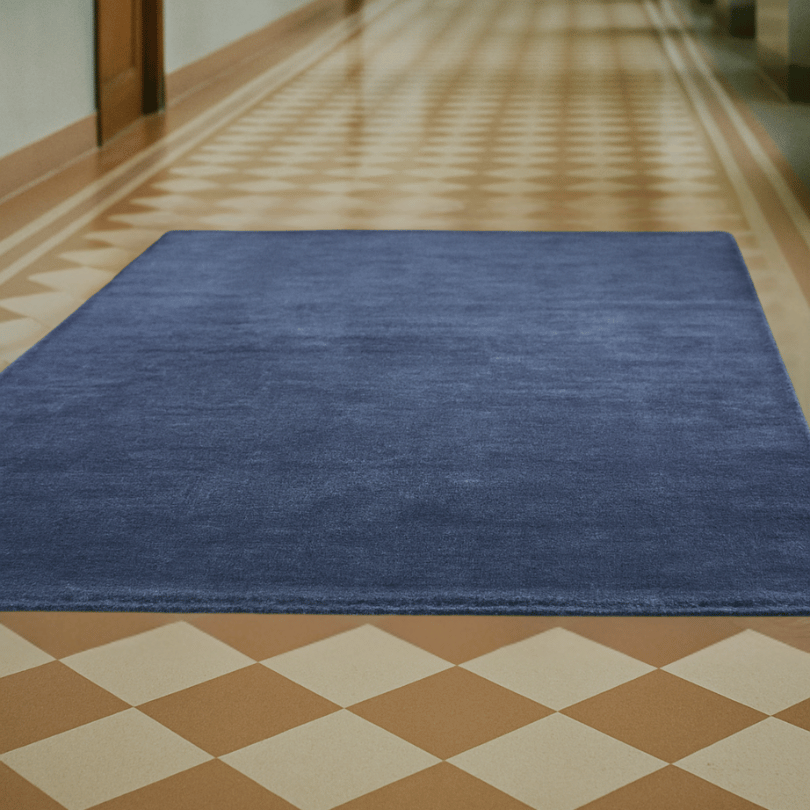 Solid Slate Blue Rug