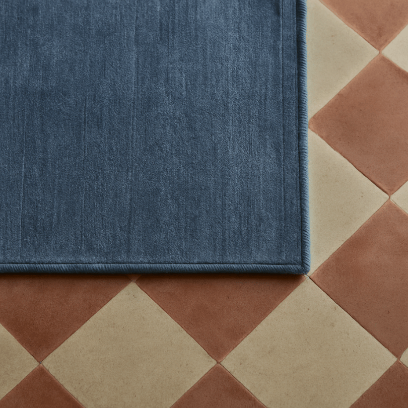 Solid Slate Blue Rug