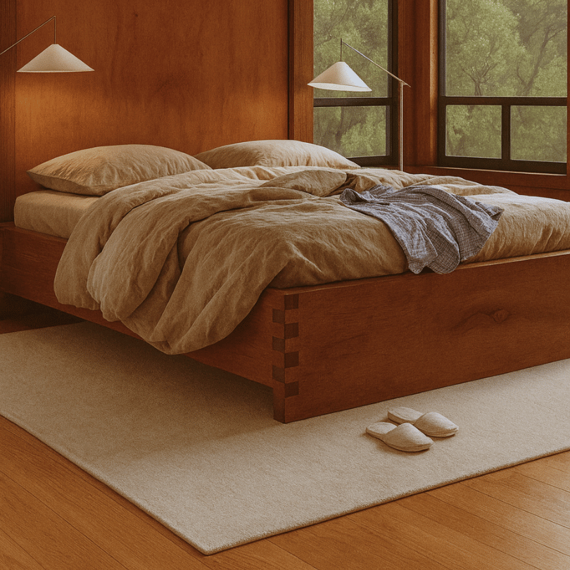 Solid Ivory Beige Rug