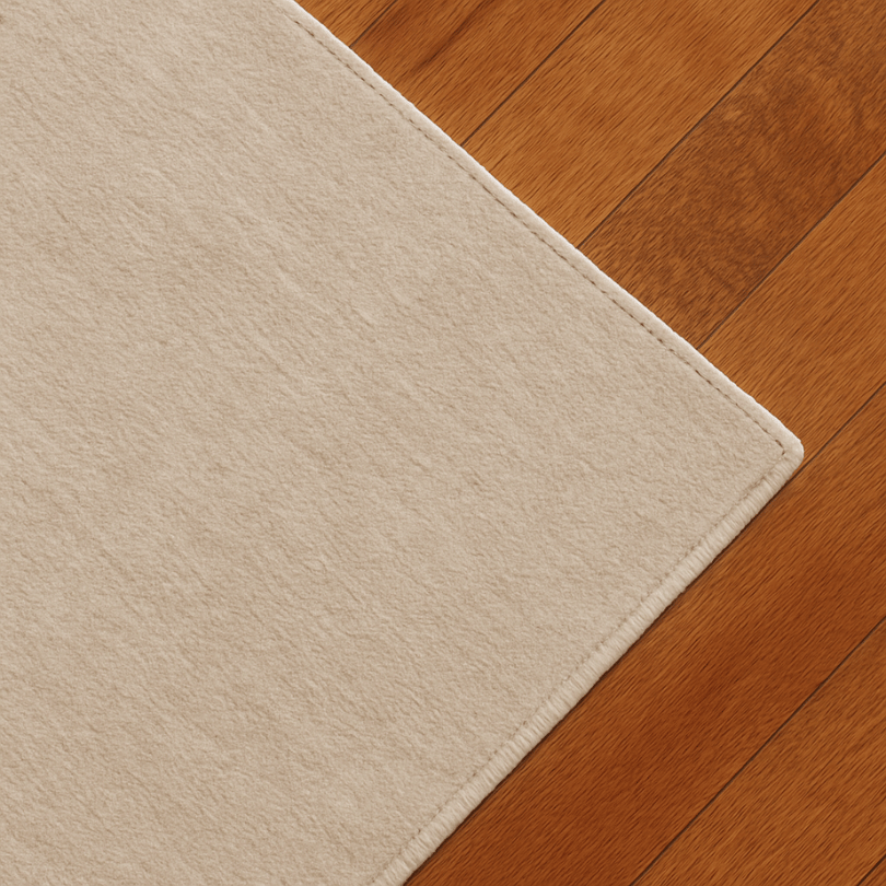 Solid Ivory Beige Rug