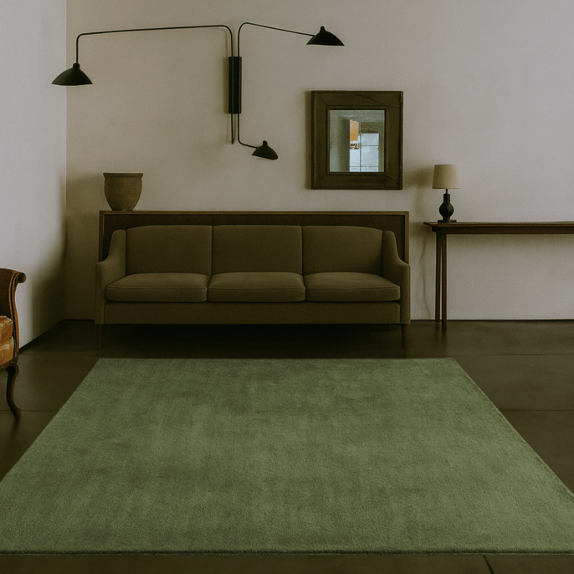 Olive Green Solid Rug