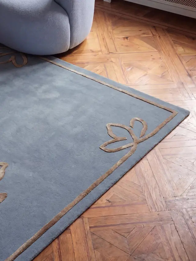 Floral Border abstract Rug