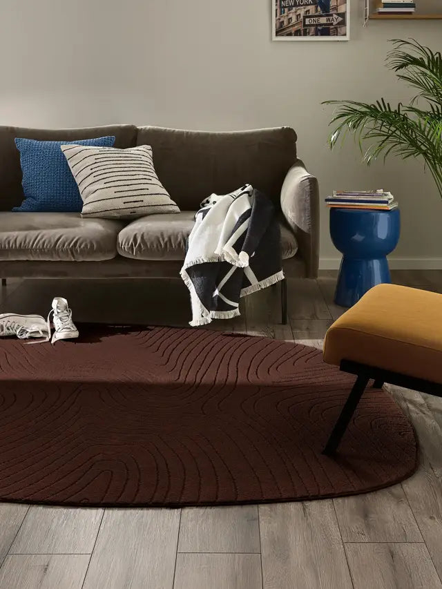 Deep Cocoa Organic Contour Rug