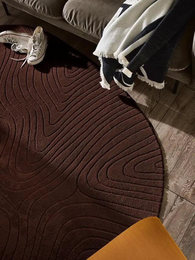 Deep Cocoa Organic Contour Rug