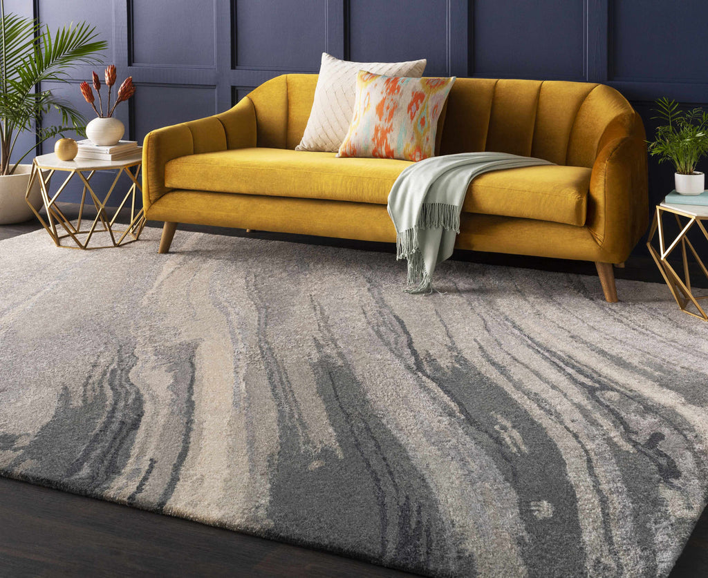 Marble Flow Grey Rug