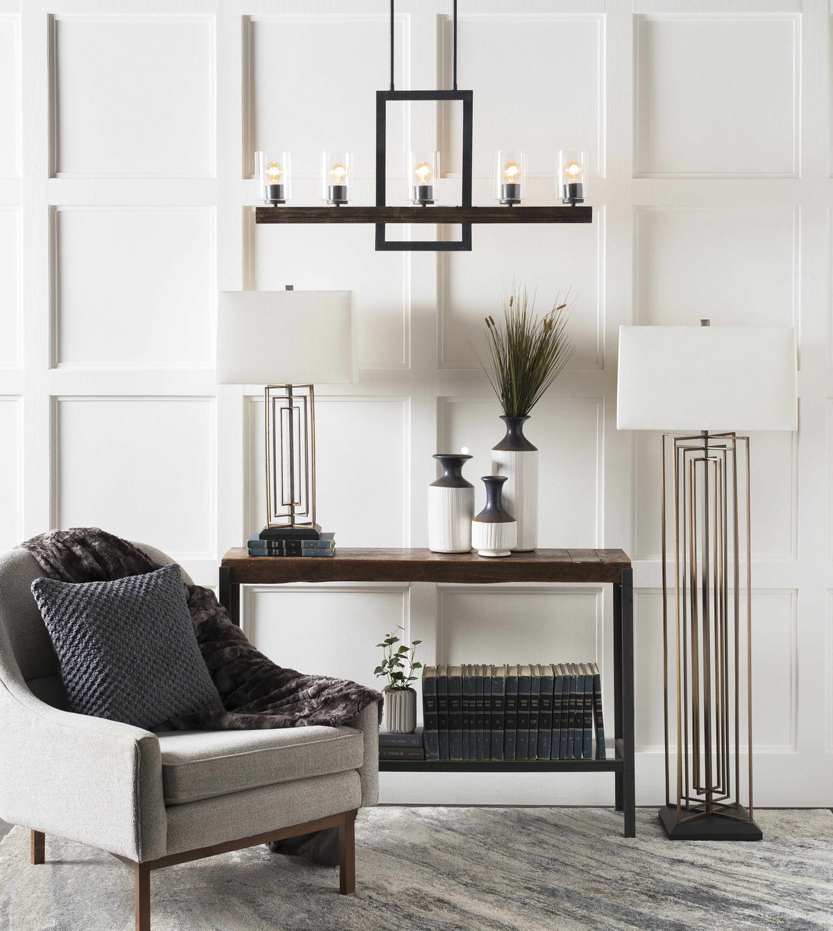 Marble Flow Grey Rug