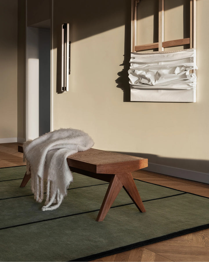 Olive Green Modern Panel Rug