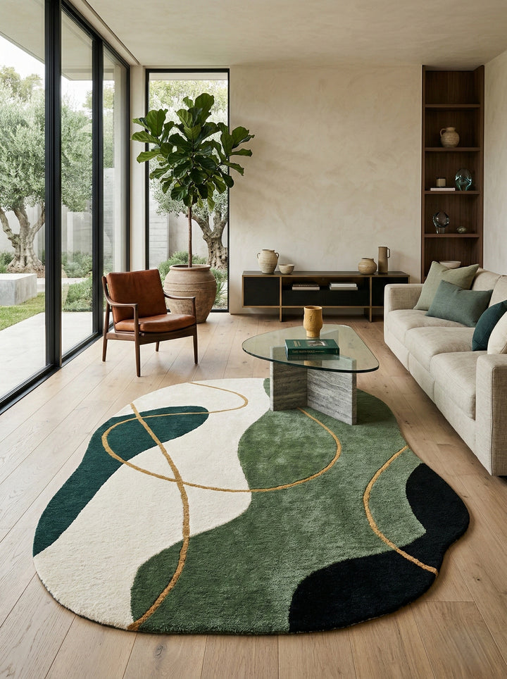Organic Green & Ivory rug