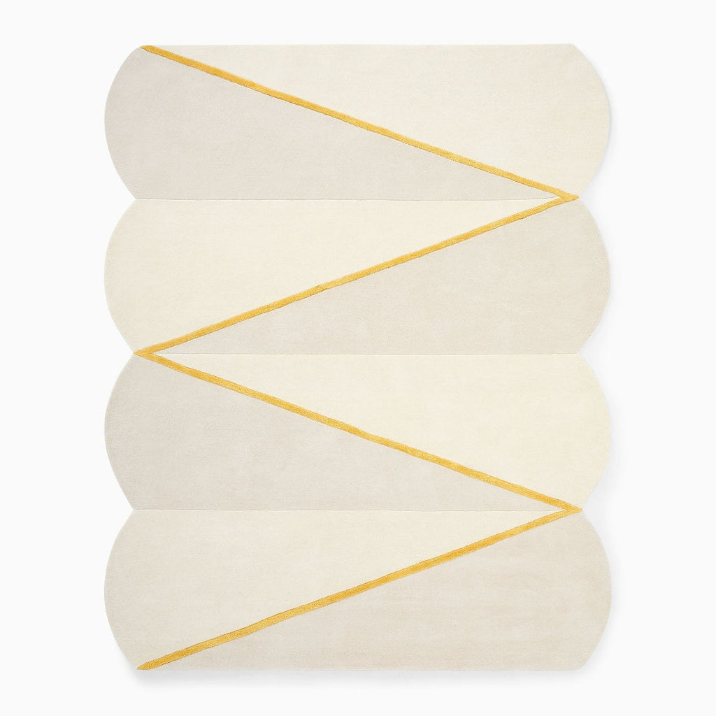 Gold Geometric Wool Rug