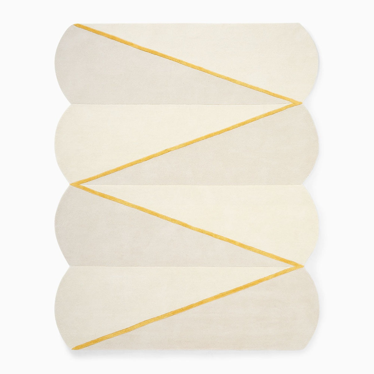 Gold Geometric Wool Rug