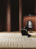 Wavy Lines Ivory Solid Rug