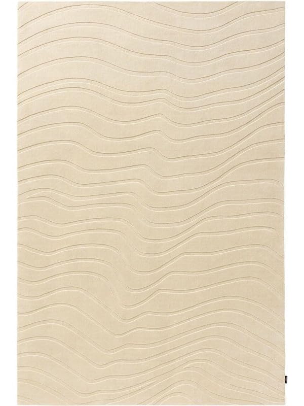 Wavy Lines Ivory Solid Rug