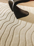 Wavy Lines Ivory Solid Rug