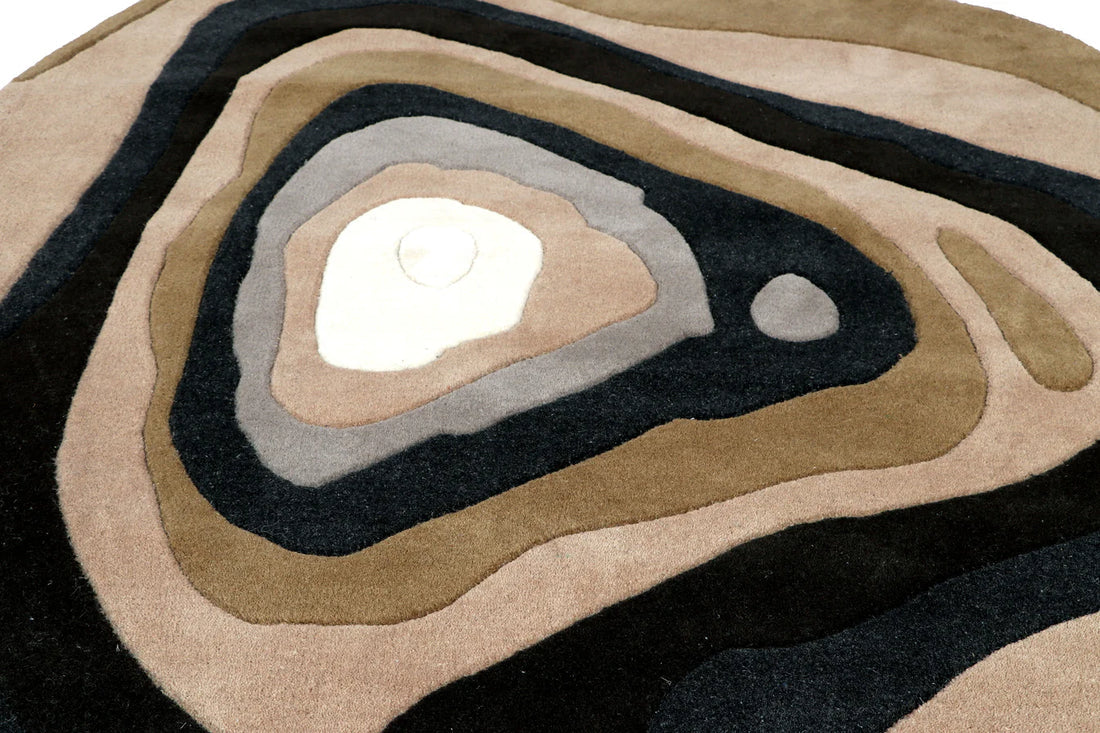 Earth Layers Abstract Unshaped Rug