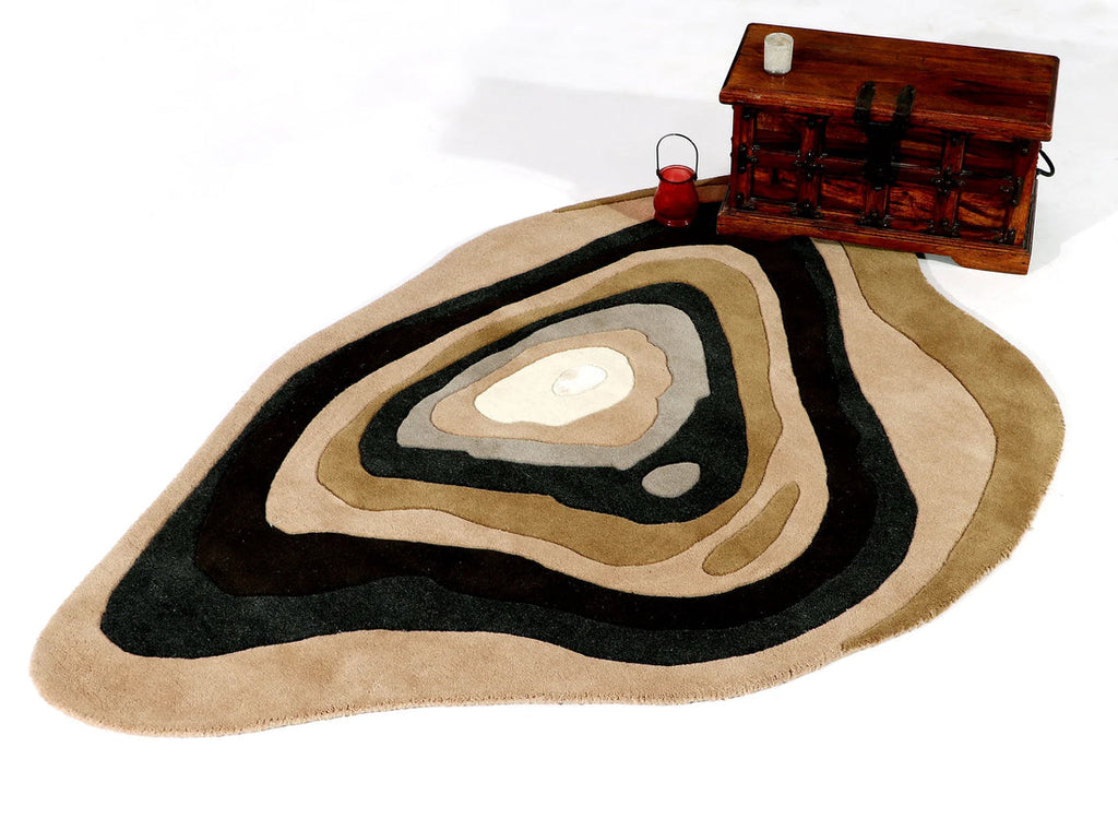Earth Layers Abstract Unshaped Rug