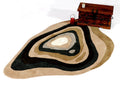 Earth Layers Abstract Unshaped Rug
