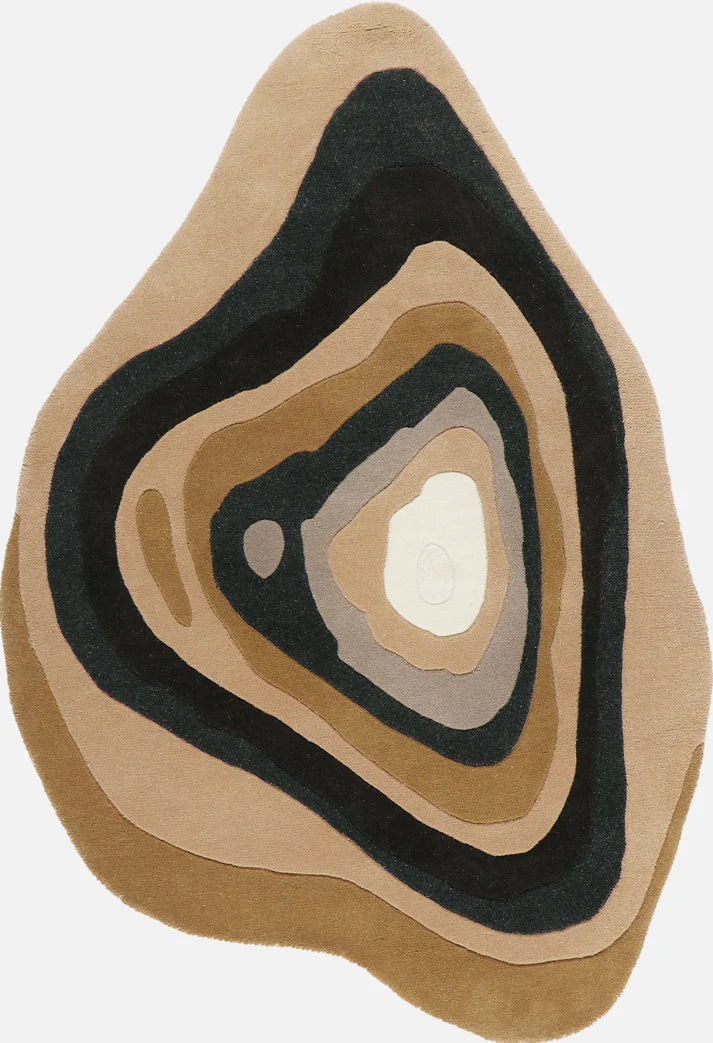 Earth Layers Abstract Unshaped Rug