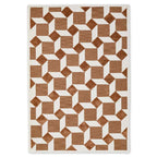 Modern Brown & Cream Geometric Pattern Rug