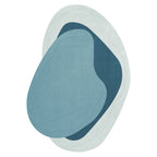 Blue Layered Geometric Abstract Rug
