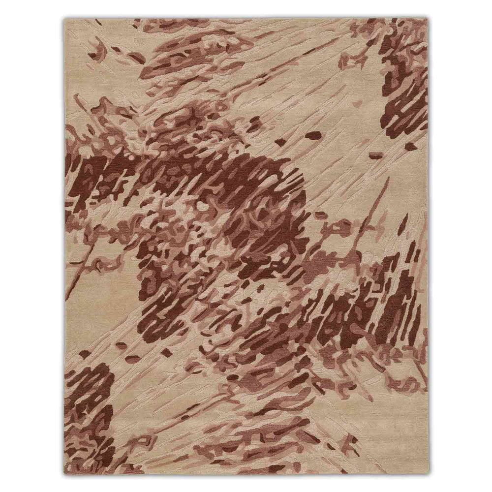 Rustic Rose Abstract Wool Rug