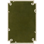 Olive Green Abstract Unshaped Rug