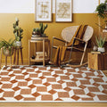 Modern Brown & Cream Geometric Pattern Rug