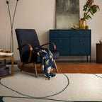Contemporary Curved Line Geometric Rug