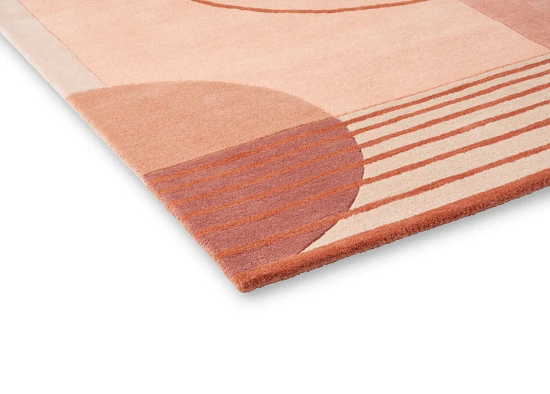 Minimal Peach Abstract Geometric Rug