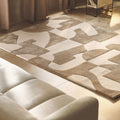 Beige & Cream Abstract Geometric Area Rug