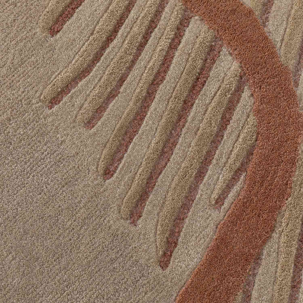 Abstract Terracotta Organic Geometric Rug